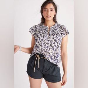 Anthropologie Smocked Ruffle Blouse size S excellent condition